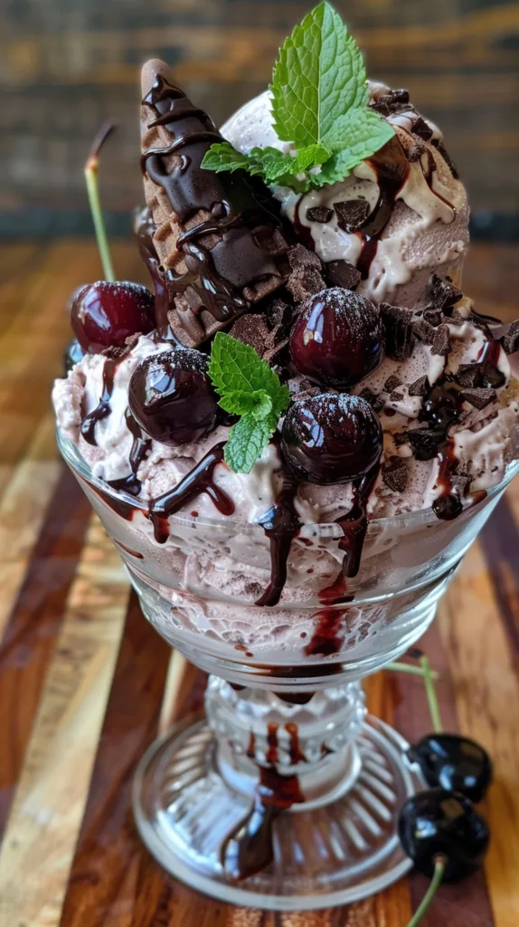 Black Forest Ice Cream Sundae (Vegan)