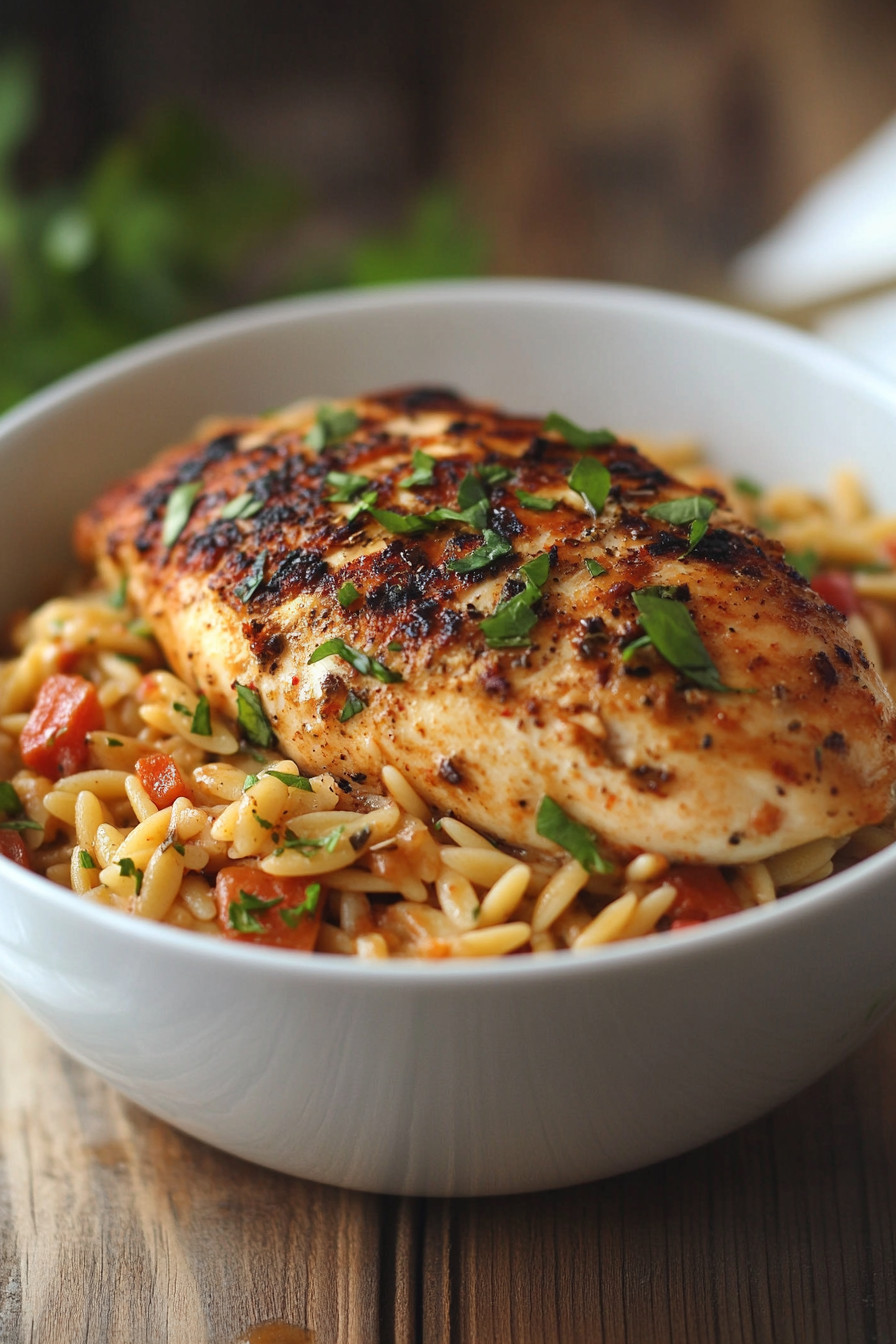 Boursin Orzo with Chicken