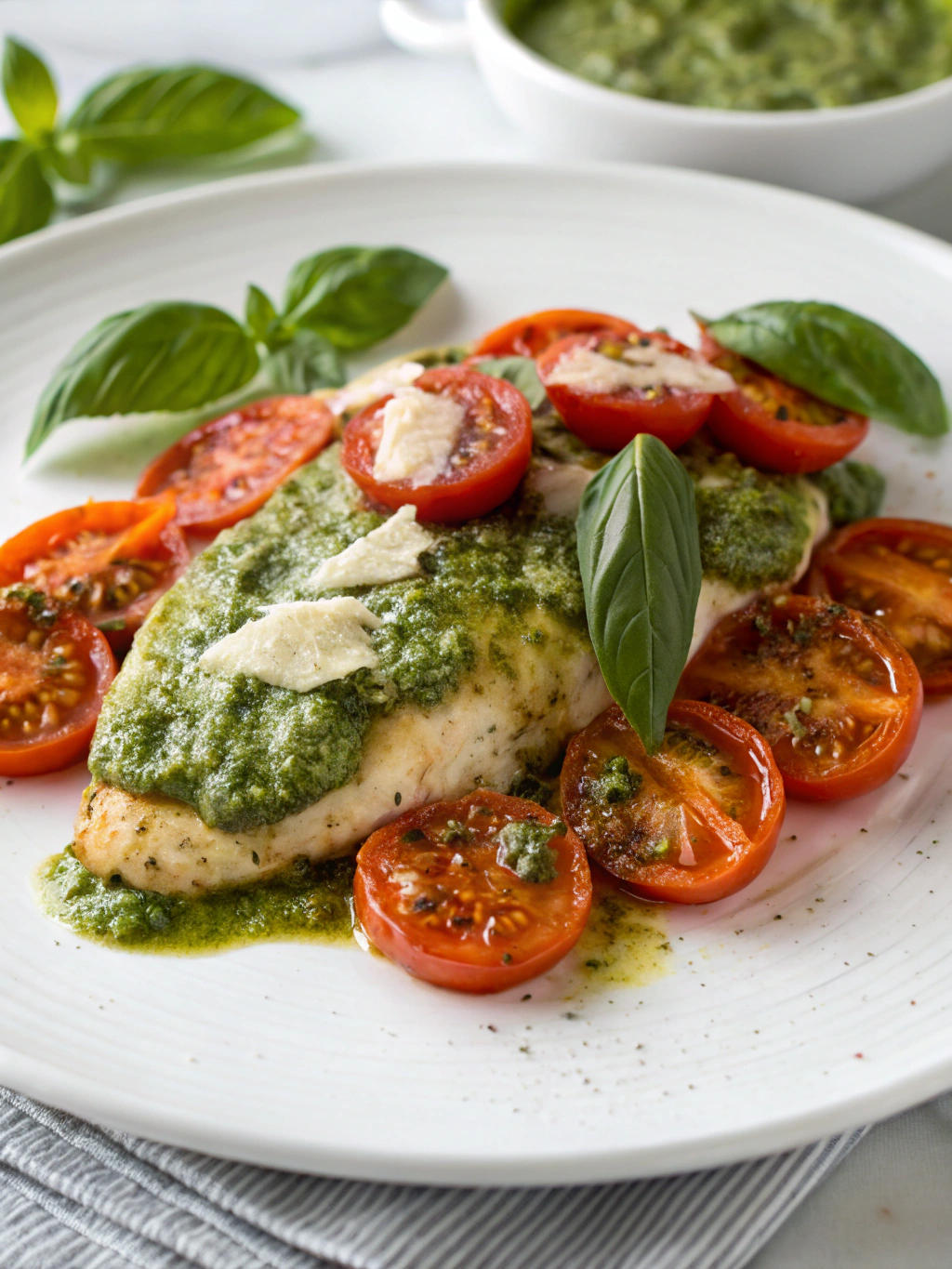 Ingredients for Creamy Pesto Chicken with Roasted Tomatoes