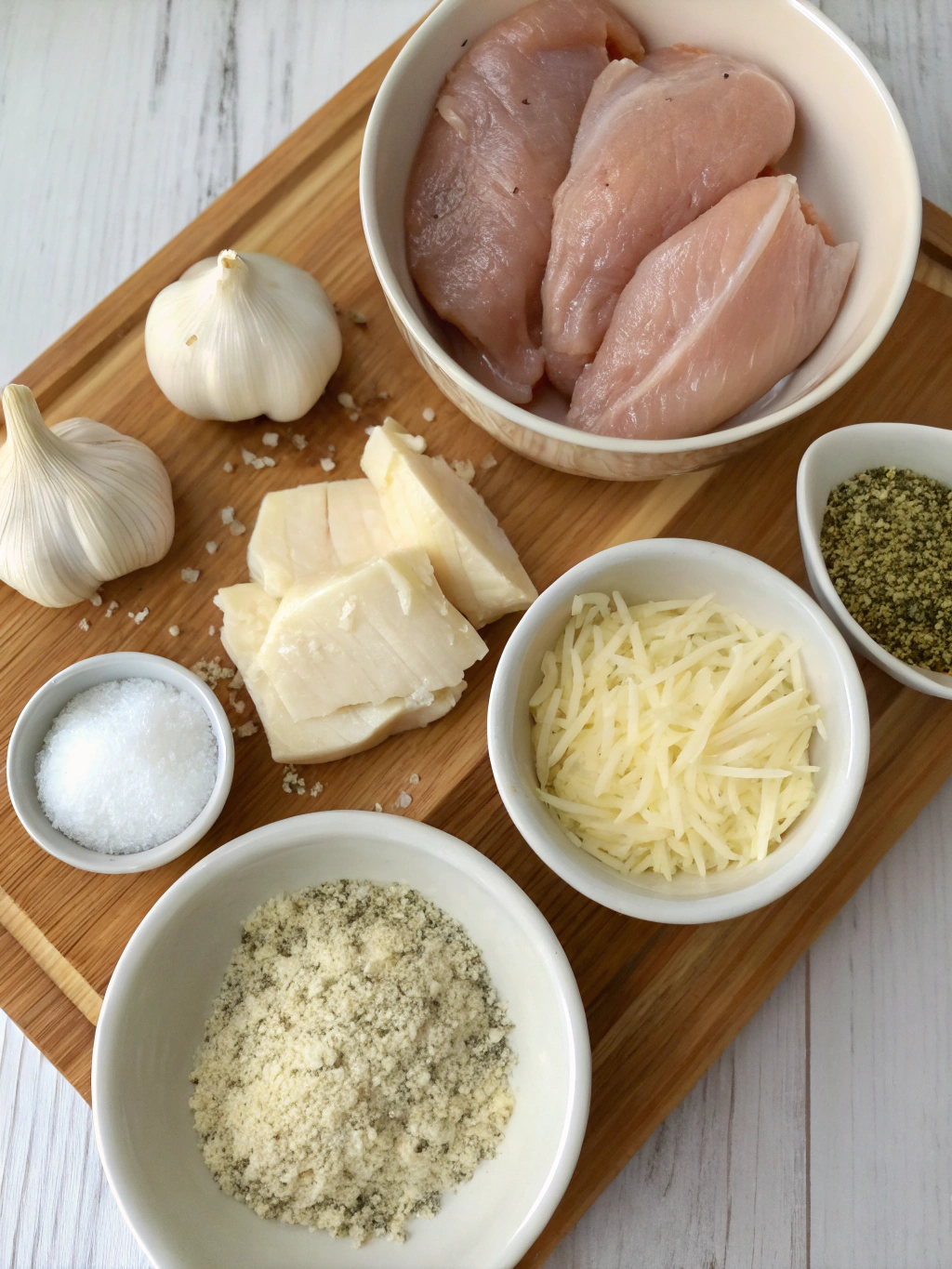 Ingredients for Crockpot Garlic Parmesan Chicken