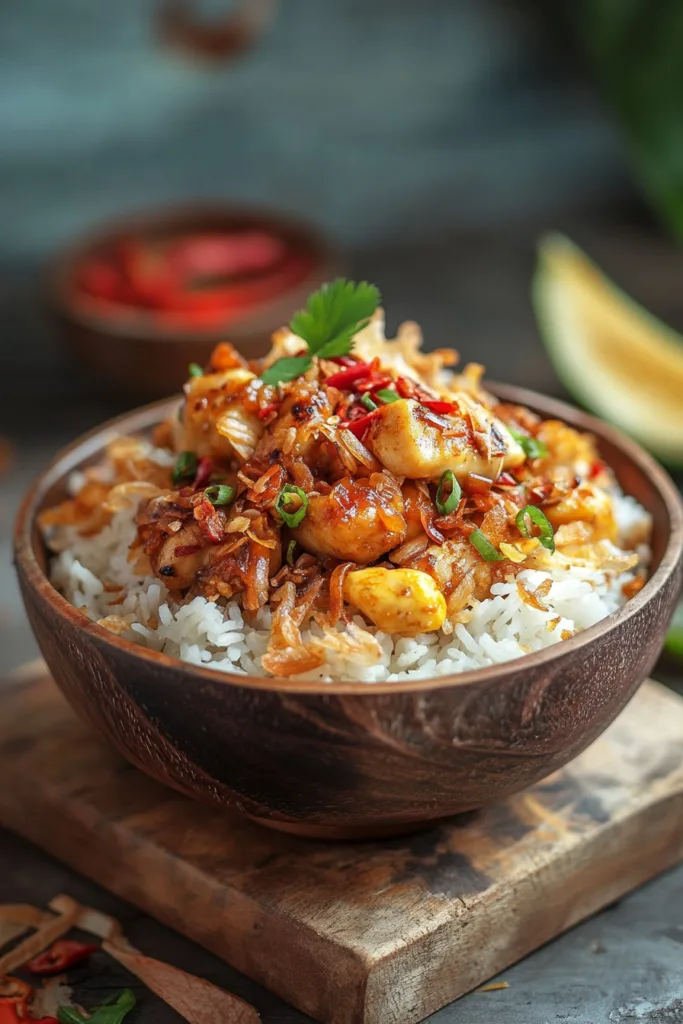 Delicious Coconut Chicken Rice Bowl