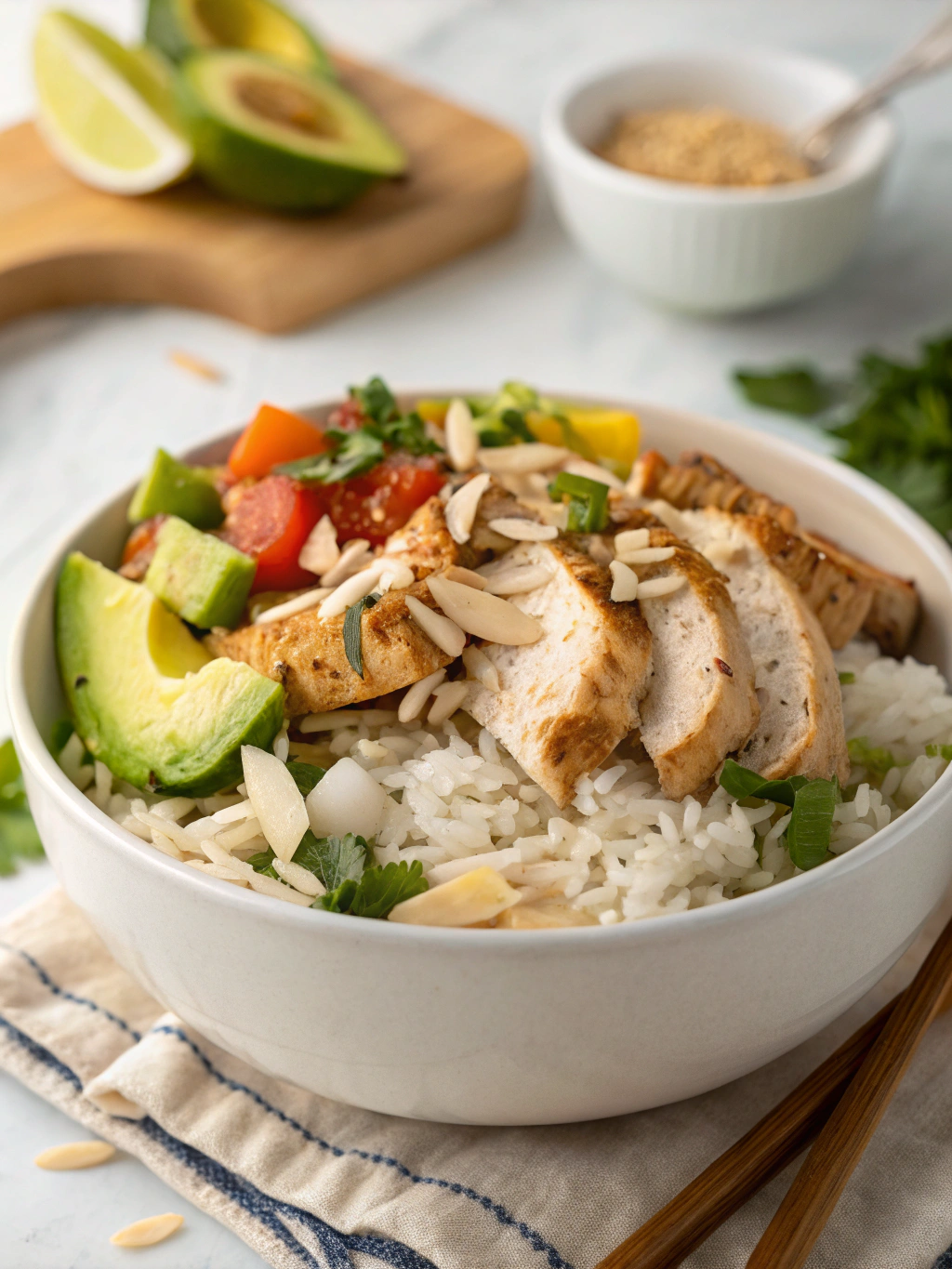 Ingredients for Delicious Coconut Chicken Rice Bowl
