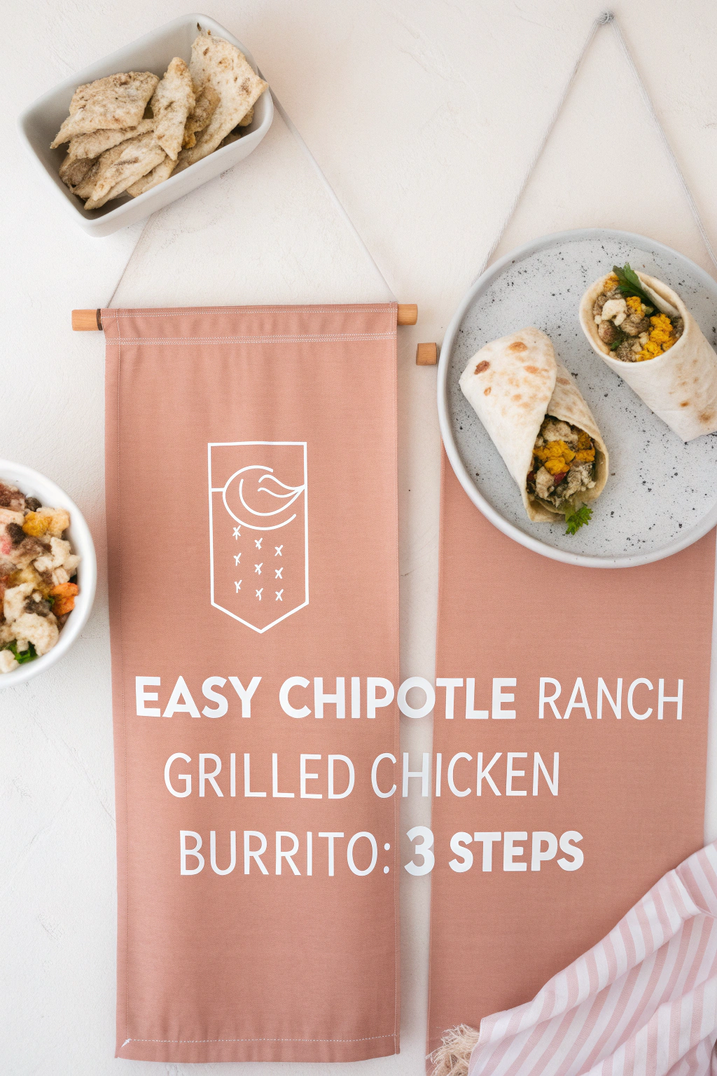 Ingredients for Easy Chipotle Ranch Grilled Chicken Burrito