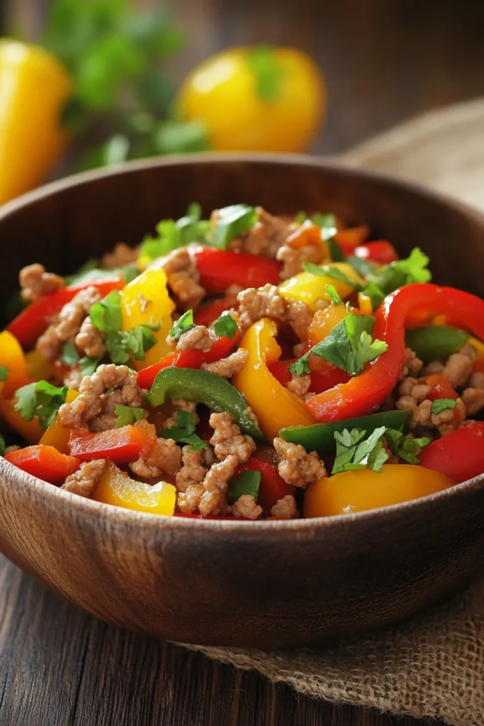Easy Ground Turkey and Peppers Stir-Fry Recipe: 3 Steps!