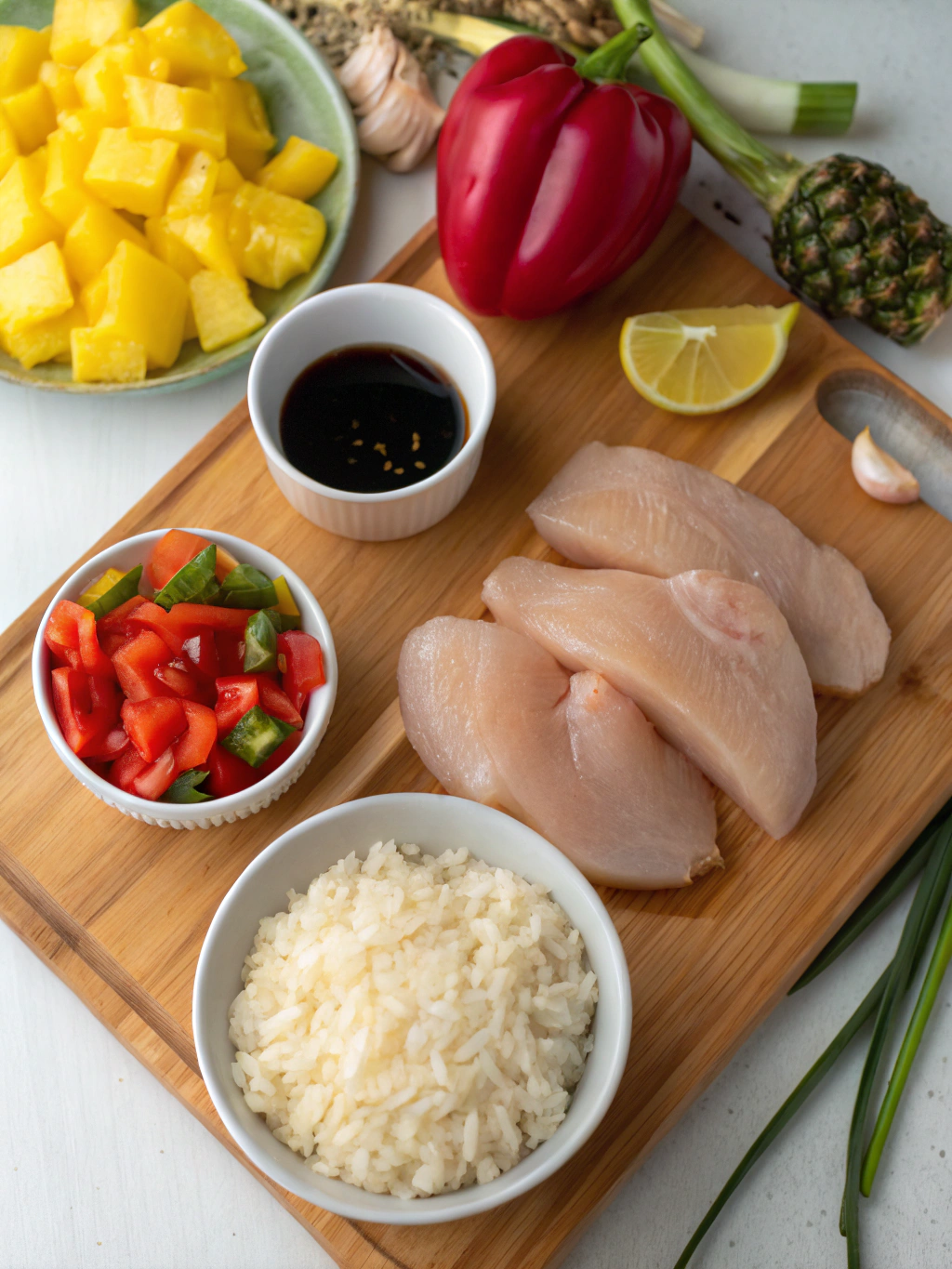 Ingredients for Easy Pineapple Chicken and Rice