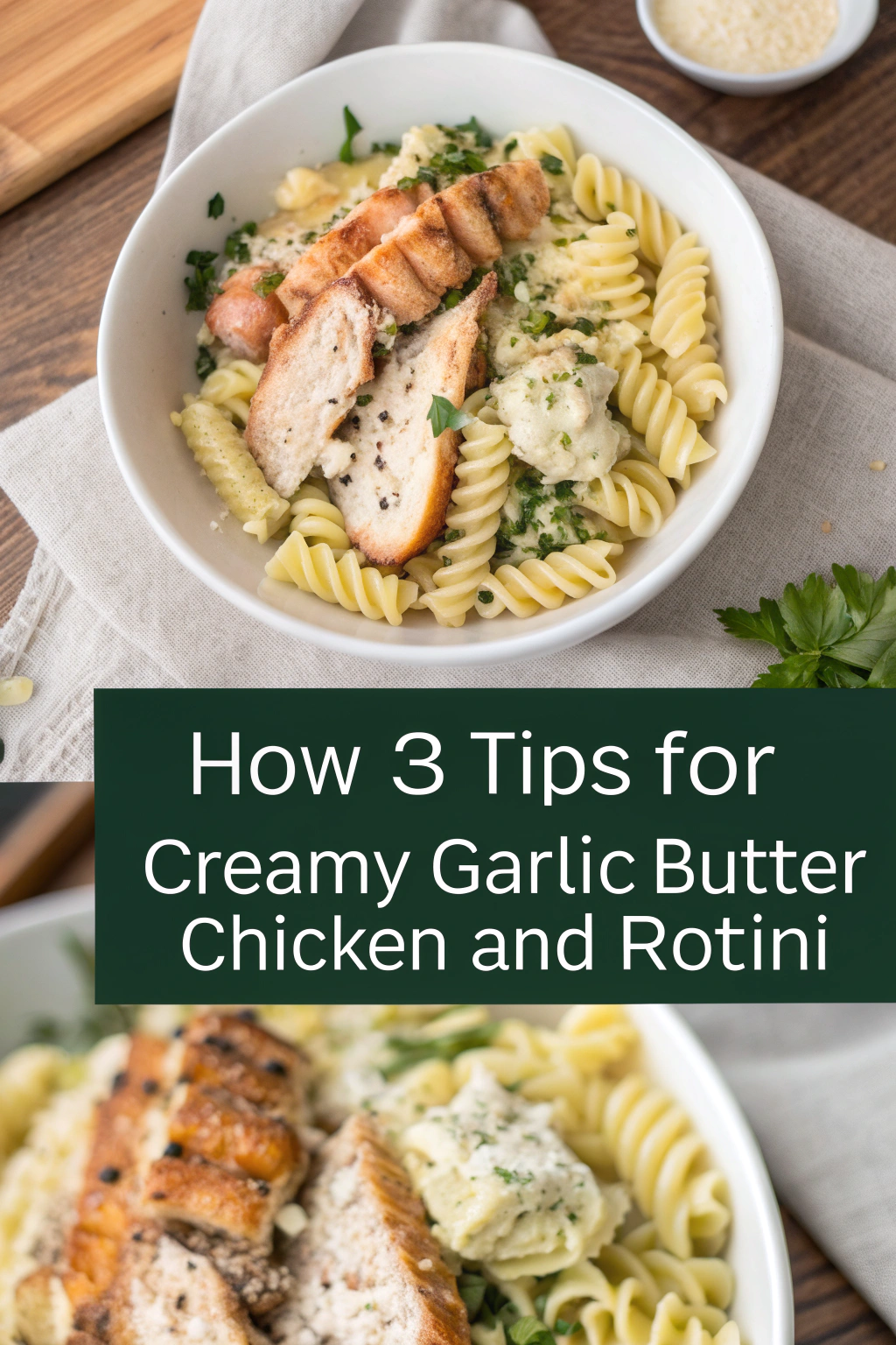 Ingredients for Creamy Garlic Butter Chicken and Rotini