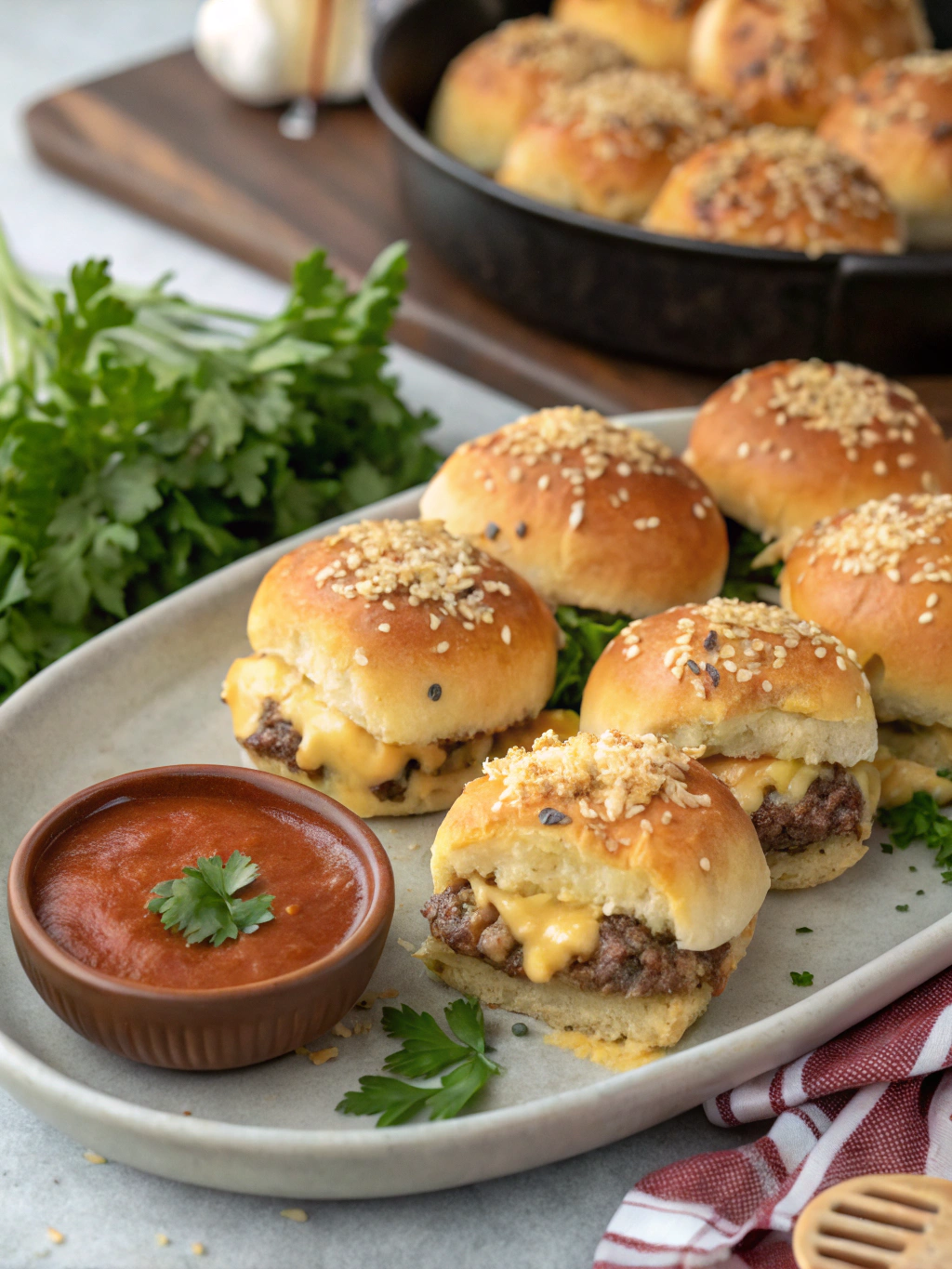 Ingredients for Garlic Parmesan Cheeseburger Bombs