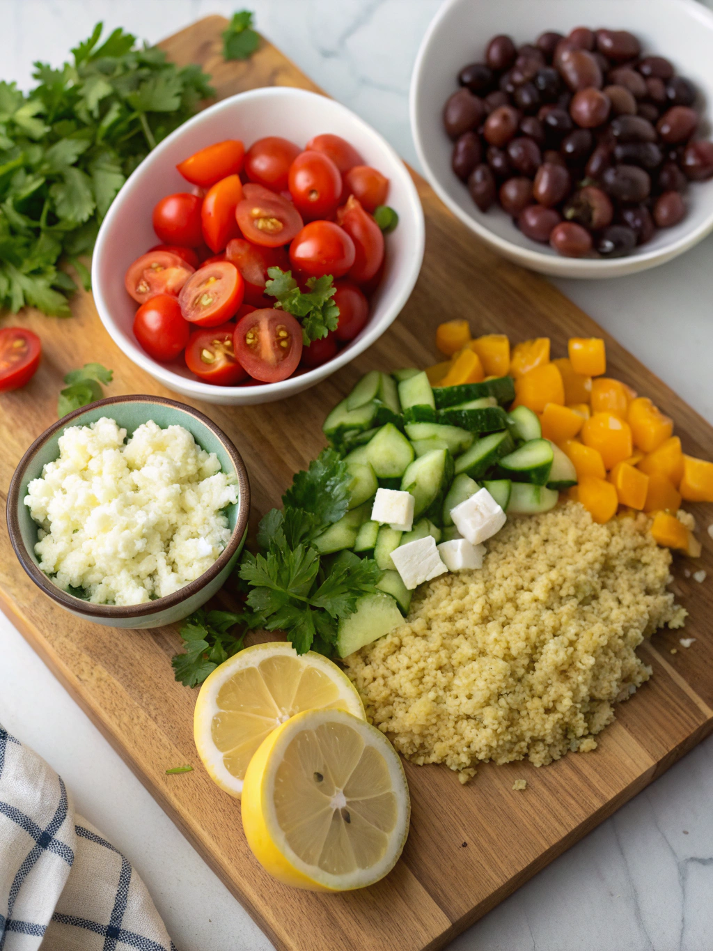 Mediterranean Rice Bowls ingredients