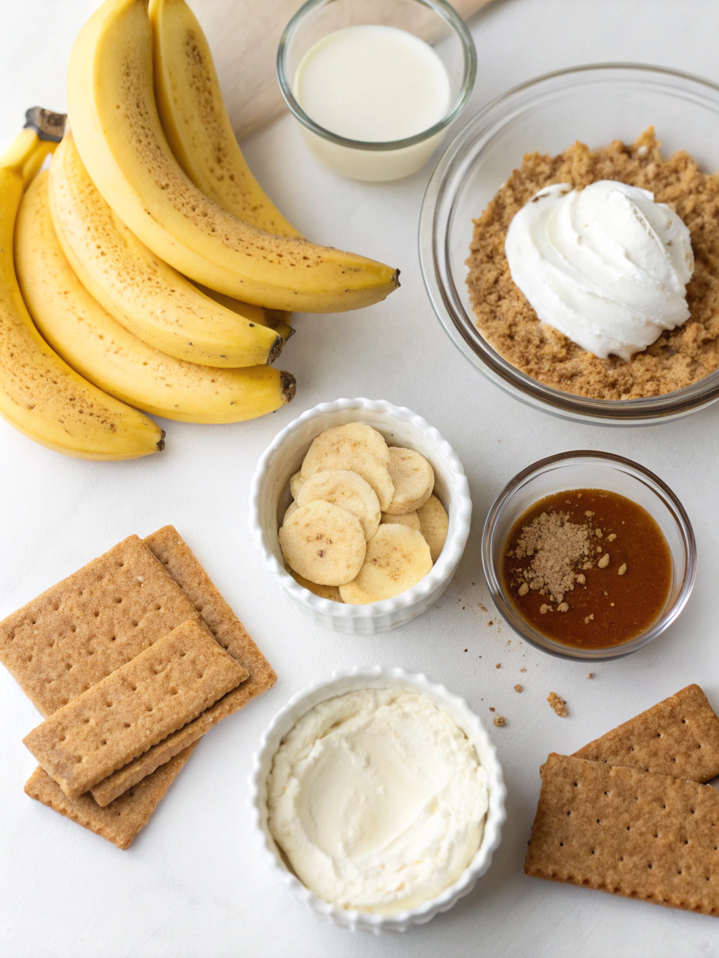 Ingredients for No-Bake Mini Banana Cream Pies