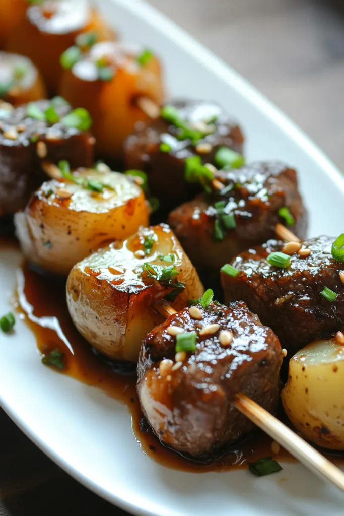 Slow Cooker Garlic Butter Beef Bites & Potatoes