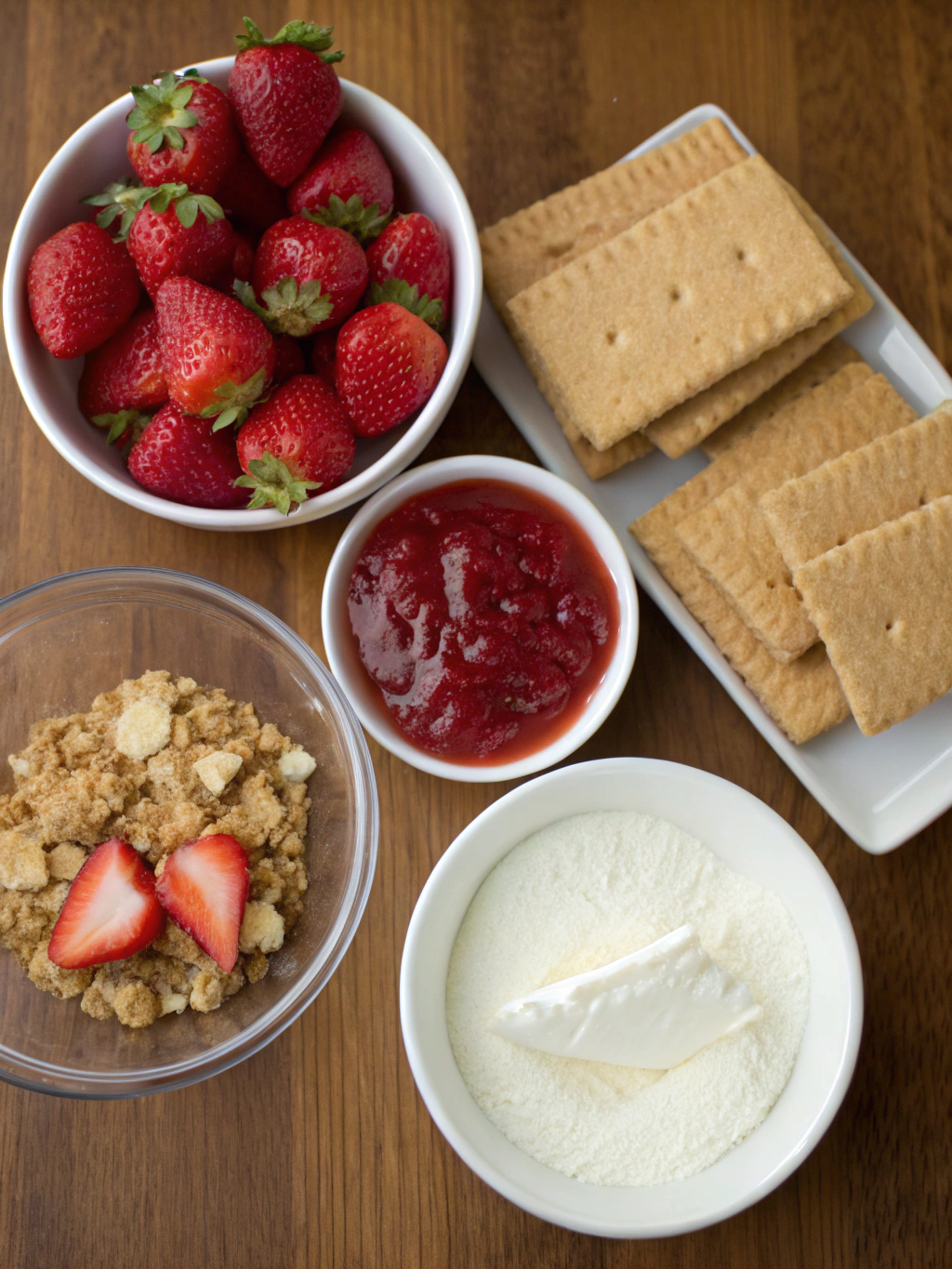 Strawberry Crunch Cheesecake ingredients