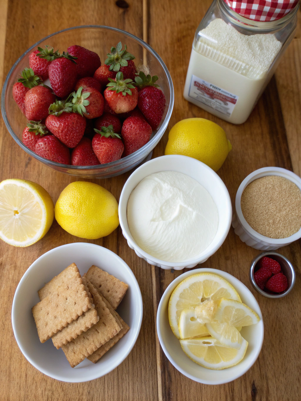 Strawberry Lemonade Cheesecake ingredients