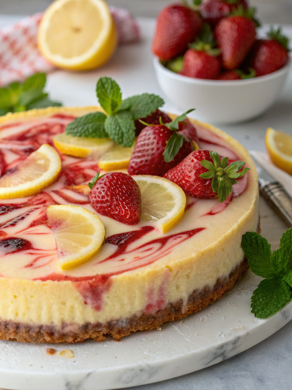 Strawberry Lemonade Cheesecake