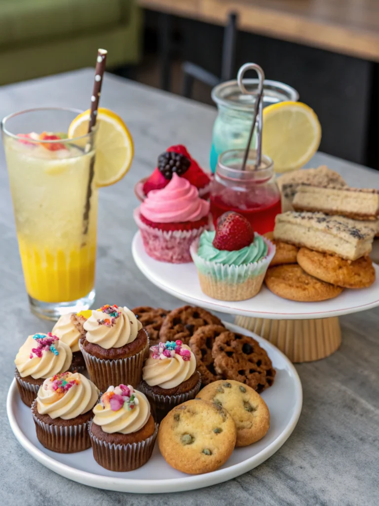 desserts food and drinks