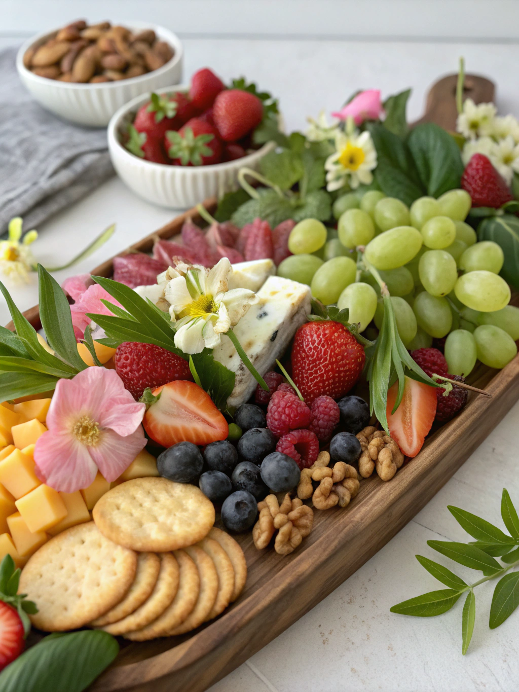 Spring charcuterie board ingredients