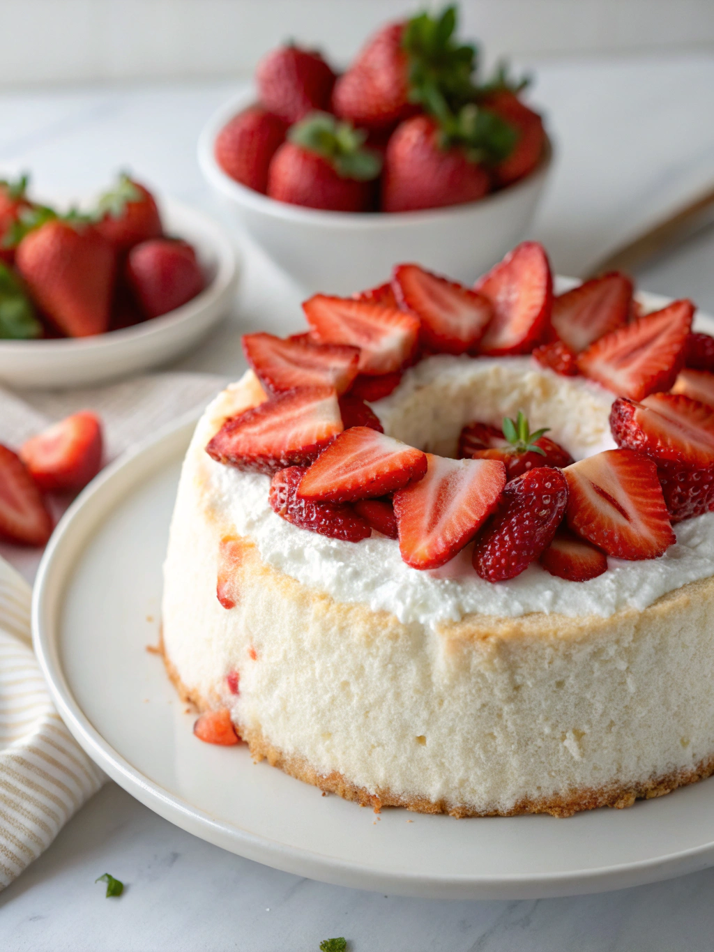 strawberry angel food cake dessert