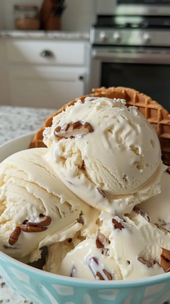 Homemade Butter Pecan Ice Cream