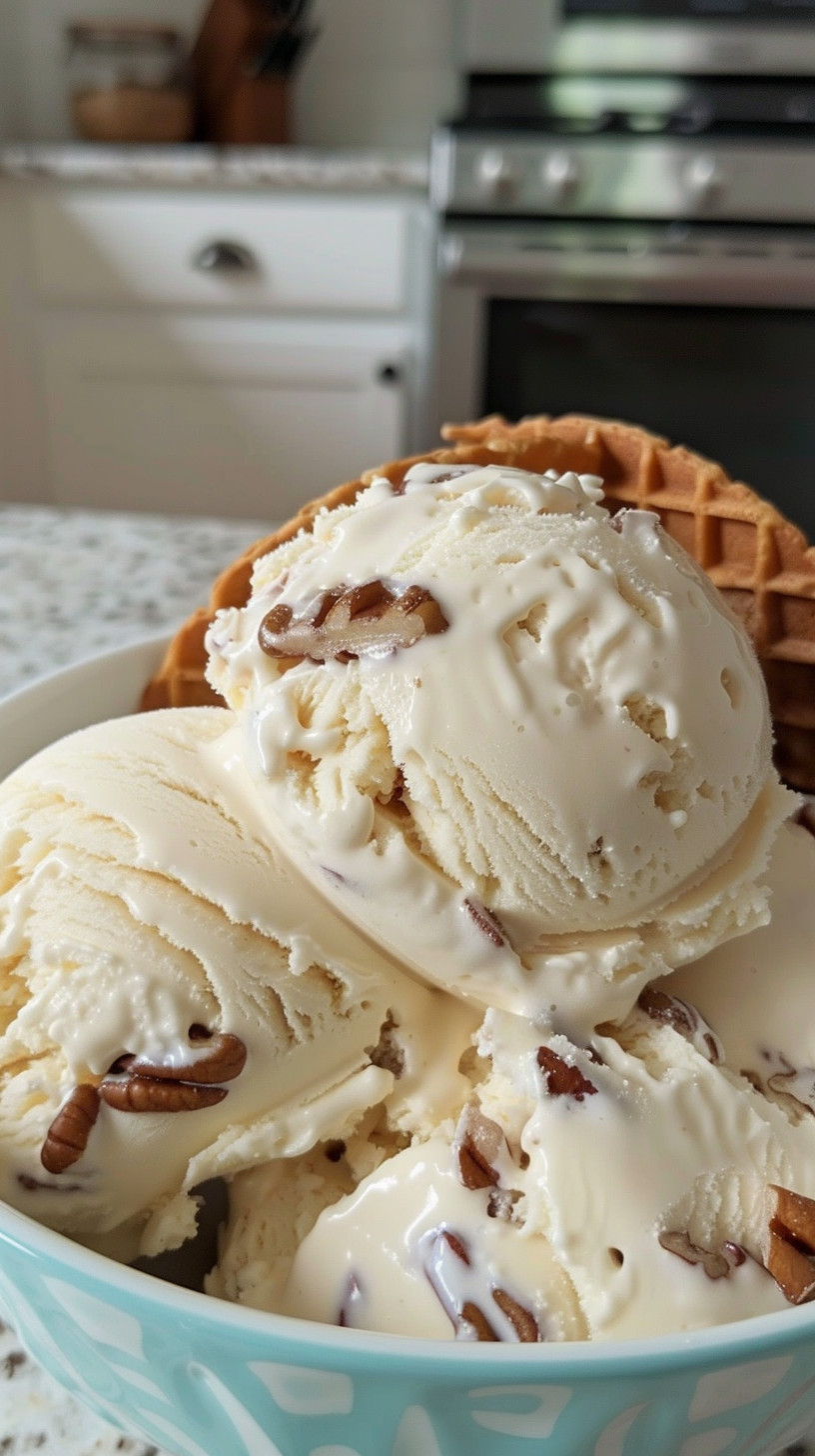 Homemade Butter Pecan Ice Cream