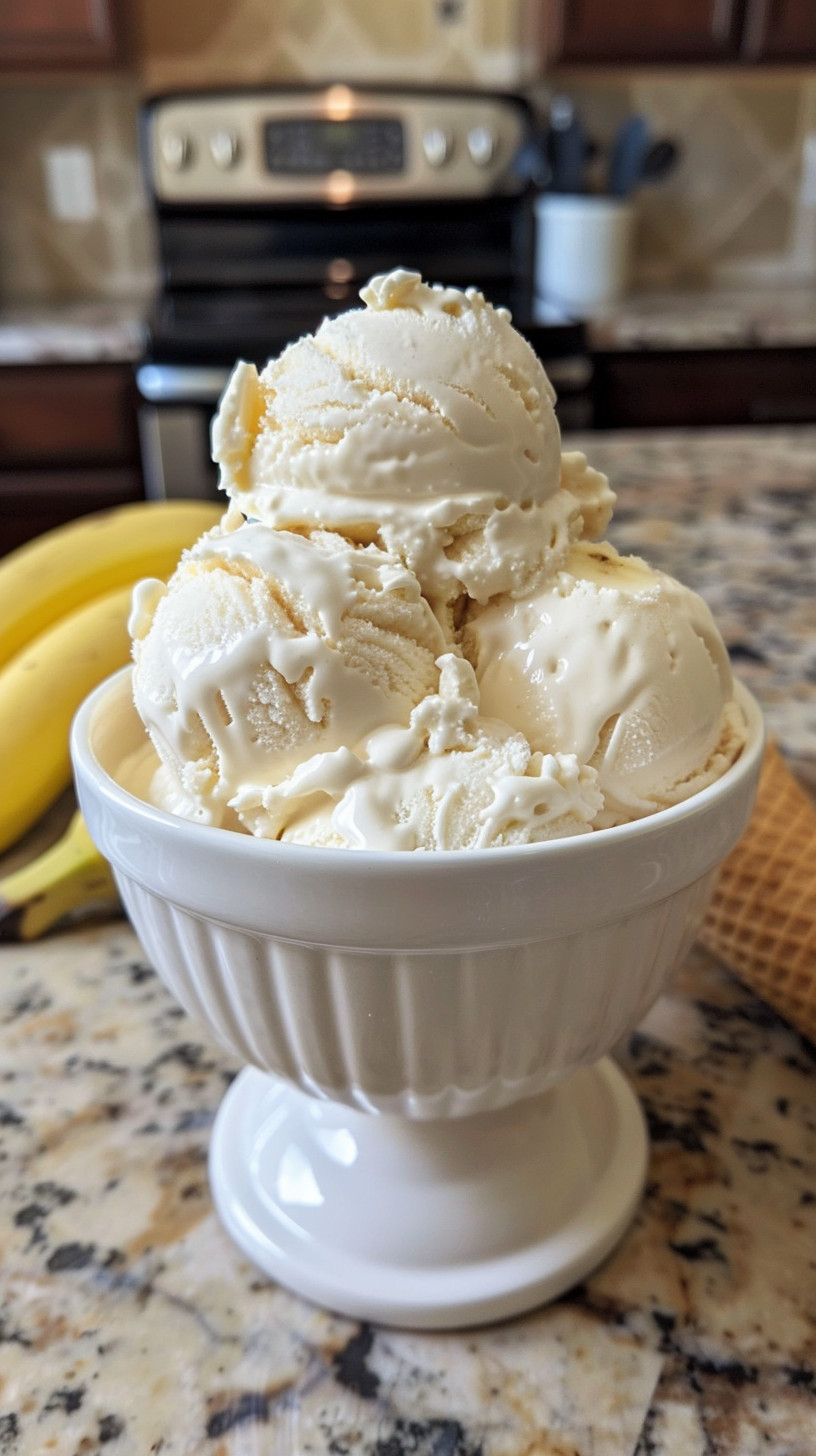 Old-Fashioned Homemade Banana Ice Cream